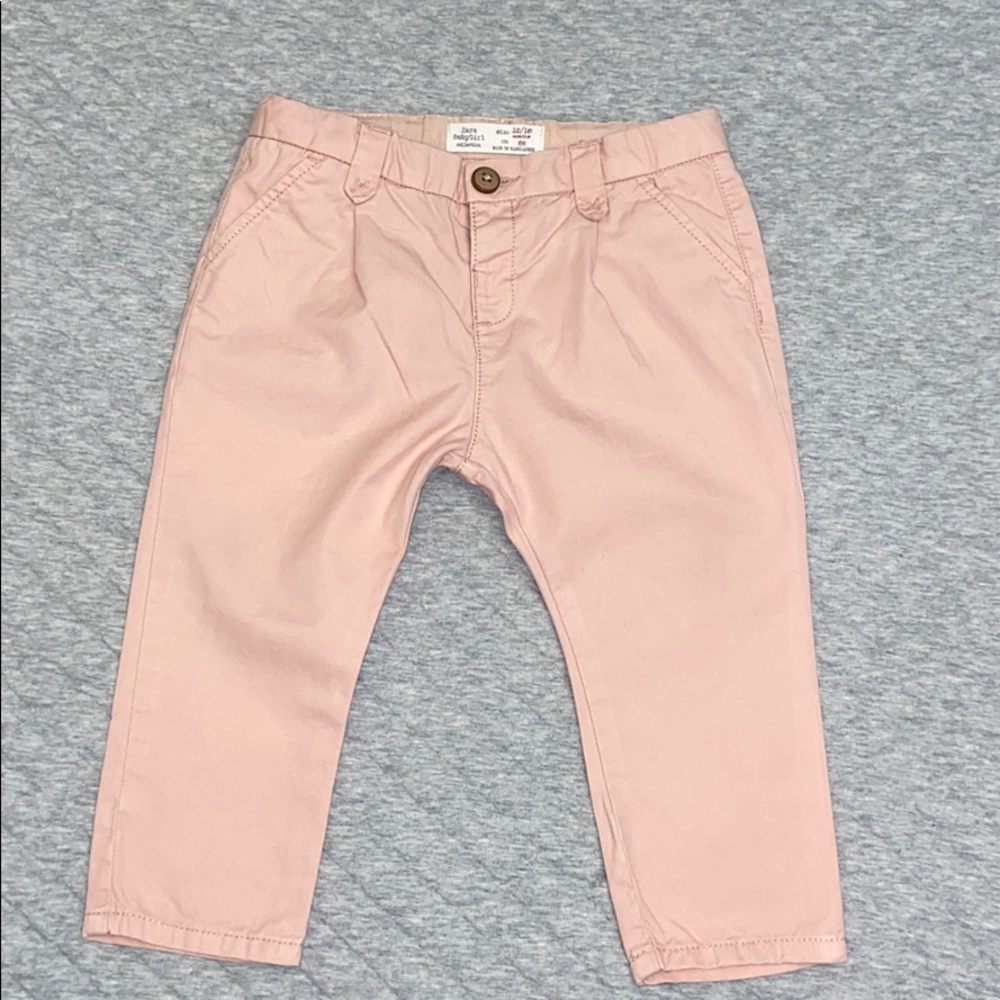 Zara Baby Girl Pink Pants Casual Chinos  12/18m